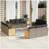 Image de Salon de jardin modulable resine tressee gris 12 pieces x 59 x 69 12 personnes