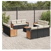 Image de Ensemble à Manger de Jardin avec Coussins 15 pcs, Table et Chaises à Dossier Rabattable, Meubles d'Extérieur Patio 3211593