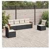 Image de Salon de Jardin avec Coussins 6 pcs, Canapés de Patio, Ensemble de Meubles, Mobilier de Terrasse Extérieur, Noir 3259942