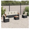 Image de Salon de Jardin avec Coussins 7 pcs, Canapés de Patio, Ensemble de Meubles, Mobilier de Terrasse Extérieur, Noir 3259949