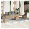 Image de Salon de jardin modulable GENERIQUE 6 personnes resine tressee beige 62 x 55 x 69 cm 7 pieces