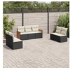Image de Salon de Jardin avec Coussins 7 pcs, Canapés de Patio, Ensemble de Meubles, Mobilier de Terrasse Extérieur, Noir 3259956