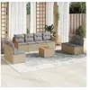 Image de Salon de jardin modulable beige 9 pieces resine tressee 62 x 55 x 69 cm 8 personnes