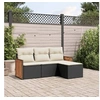 Image de Salon de jardin modulable resine tressee noir 4 personnes 62 x 55 x 69 cm 4 pieces