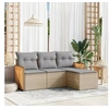 Image de Salon de Jardin avec Coussins 4 pcs, Canapés de Patio, Ensemble de Meubles, Mobilier de Terrasse Extérieur, Beige 3259987