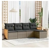 Image de Salon de jardin 5 pcs avec coussins gris résine tressée 3260002