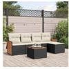 Image de Salon de Jardin avec Coussins 6 pcs, Canapés de Patio, Ensemble de Meubles, Mobilier de Terrasse Extérieur, Noir 3260005