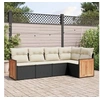 Image de Salon de Jardin avec Coussins 5 pcs, Canapés de Terrasse, Ensemble de Meubles de Patio, Mobilier d'Extérieur, Noir 3260026