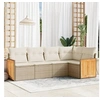 Image de Salon de Jardin avec Coussins 5 pcs, Canapés de Terrasse, Ensemble de Meubles de Patio, Mobilier d'Extérieur, Beige 3260028
