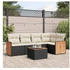 Image de Salon de Jardin avec Coussins 6 pcs, Canapés de Patio, Ensemble de Meubles, Mobilier de Terrasse Extérieur, Noir 3260033