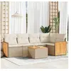 Image de Salon de jardin resine tressee 5 personnes beige 62 x 62 x 69 cm 6 pieces