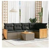 Image de Salon de Jardin avec Coussins 6 pcs, Canapés de Patio, Ensemble de Meubles, Mobilier de Terrasse Extérieur, Gris 3260037