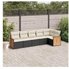 Image de Salon de Jardin avec Coussins 6 pcs, Canapés de Patio, Ensemble de Meubles, Mobilier de Terrasse Extérieur, Noir 3260068