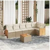 Image de Salon de jardin 6 personnes beige 7 pieces 62 x 62 x 69 cm rotin