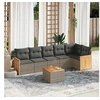 Image de Salon de Jardin avec Coussins 7 pcs, Canapés de Patio, Ensemble de Meubles, Mobilier de Terrasse Extérieur, Gris 3260079