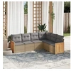 Image de Salon de Jardin avec Coussins 6 pcs, Canapés de Patio, Ensemble de Meubles, Mobilier de Terrasse Extérieur, Beige 3260085