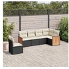 Image de Salon de Jardin avec Coussins 6 pcs, Canapés de Terrasse, Ensemble de Meubles de Patio, Mobilier d'Extérieur, Noir 3260096