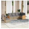 Image de Salon de Jardin avec Coussins 6 pcs, Canapés de Patio, Ensemble de Meubles, Mobilier de Terrasse Extérieur, Beige 3260099