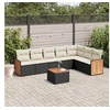 Image de Salon de Jardin avec Coussins 8 pcs, Canapés de Terrasse, Ensemble de Meubles de Patio, Mobilier d'Extérieur, Noir 3260117