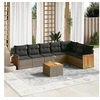 Image de Salon de jardin modulable - Lot de 8 pièces - Résine tressée - Gris - 7 personnes