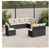 Image de Salon de Jardin avec Coussins 8 pcs, Canapés de Terrasse, Ensemble de Meubles de Patio, Mobilier d'Extérieur, Noir 3260124