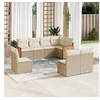 Image de Salon de Jardin avec Coussins 8 pcs, Canapés de Terrasse, Ensemble de Meubles de Patio, Mobilier d'Extérieur, Beige 3260126