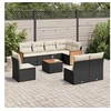 Image de Salon de Jardin avec Coussins 9 pcs, Canapés de Terrasse, Ensemble de Meubles de Patio, Mobilier d'Extérieur, Noir 3260131
