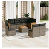 Image de Salon de jardin modulable gris 8 personnes 9 pieces 62 x 62 x 69 cm resine tressee