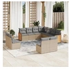 Image de Salon de Jardin avec Coussins 11 pcs, Canapés de Terrasse, Ensemble de Meubles de Patio, Mobilier d'Extérieur, Beige 3260169