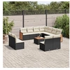 Image de Salon de Jardin avec Coussins 11 pcs, Canapés de Terrasse, Ensemble de Meubles de Patio, Mobilier d'Extérieur, Noir 3257525