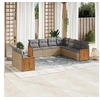Image de Salon de Jardin avec Coussins 9 pcs, Canapés de Patio, Ensemble de Meubles, Mobilier de Terrasse Extérieur, Beige 3260183