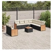 Image de Salon de Jardin avec Coussins 7 pcs, Canapés de Terrasse, Ensemble de Meubles de Patio, Mobilier d'Extérieur, Noir 3253454