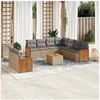 Image de Salon de jardin modulable 9 personnes beige rotin 62 x 62 x 69 cm 10 pieces