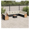 Image de Salon de Jardin avec Coussins 10 pcs, Canapés avec Pieds Réglables, Ensemble de Meubles d'Extérieur Patio Terrasse, 3249643