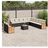Image de Salon de Jardin avec Coussins 7 pcs, Canapés de Terrasse, Ensemble de Meubles de Patio, Mobilier d'Extérieur, Noir 3256785