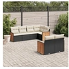 Image de Salon de Jardin avec Coussins 7 pcs, Canapés de Patio, Ensemble de Meubles, Mobilier de Terrasse Extérieur, Noir 3260222