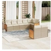 Image de Salon de jardin modulable 8 personnes 8 pieces beige 62 x 62 x 69 cm resine tressee