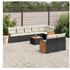Image de Salon de jardin modulable 9 pieces noir rotin 62 x 62 x 69 cm 8 personnes