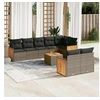 Image de Salon de Jardin avec Coussins 9 pcs, Canapés de Patio, Ensemble de Meubles, Mobilier de Terrasse Extérieur, Gris 3260240