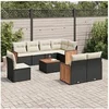 Image de Salon de jardin modulable rotin 8 personnes 9 pieces 62 x 62 x 69 cm noir