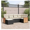 Image de Salon de Jardin avec Coussins 6 pcs, Canapés de Patio, Ensemble de Meubles, Mobilier de Terrasse Extérieur, Noir 3260257