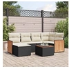 Image de Salon de jardin modulable 7 pieces resine tressee noir 62 x 62 x 69 6 personnes