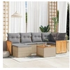 Image de Salon de Jardin avec Coussins 7 pcs, Canapés de Patio, Ensemble de Meubles, Mobilier de Terrasse Extérieur, Beige 3260267