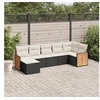 Image de Salon de Jardin avec Coussins 7 pcs, Canapés de Patio, Ensemble de Meubles, Mobilier de Terrasse Extérieur, Noir 3260271