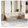 Image de Salon de jardin modulable rotin beige 7 pieces x 59 x 69 7 personnes