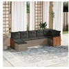 Image de Salon de Jardin avec Coussins 7 pcs, Canapés de Terrasse, Ensemble de Meubles de Patio, Mobilier d'Extérieur, Gris 3260275