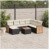 Image de Salon de jardin modulable noir resine tressee 7 personnes 62 x 62 x 69 cm 8 pieces
