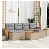Image de Salon de jardin modulable rotin beige 6 personnes 62 x 55 x 69 cm 7 pieces