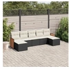 Image de Salon de Jardin avec Coussins 7 pcs, Canapés de Patio, Ensemble de Meubles, Mobilier de Terrasse Extérieur, Noir 3260313