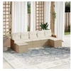 Image de Salon de jardin modulable resine tressee 7 pieces beige 62 x 55 x 69 cm 7 personnes